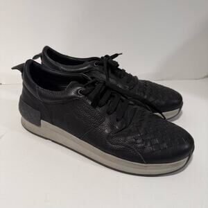 Bottega Veneta Men's Intrecciato Leather Lace-up Sneaker Shoes Black EU 44.5